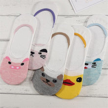 Load image into Gallery viewer, 5 Pairs/Lot Cute Harajuku Animal Women Socks Set Funny Spring Cat Dog Rabbit Panda Low Cut Short Sock Happy
