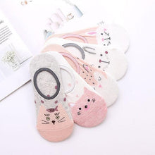 Load image into Gallery viewer, 5 Pairs/Lot Cute Harajuku Animal Women Socks Set Funny Spring Cat Dog Rabbit Panda Low Cut Short Sock Happy
