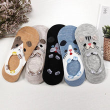 Load image into Gallery viewer, 5 Pairs/Lot Cute Harajuku Animal Women Socks Set Funny Spring Cat Dog Rabbit Panda Low Cut Short Sock Happy
