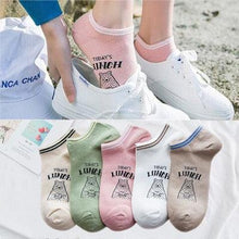 Load image into Gallery viewer, 5 Pairs/Set Women's Cotton Happy Cute Cat Short Socks Print Cartoon Animal Casual Summer Socks Red Heart Funny Ankle Socks Pure Cotton Socks For Men And Women
