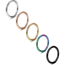 Load image into Gallery viewer, 5-Piece: Stainless Steel Septum Piercing Nose Hoop Ring
