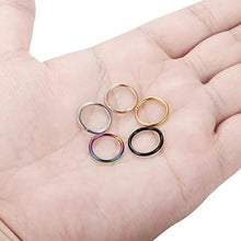 Load image into Gallery viewer, 5-Piece: Stainless Steel Septum Piercing Nose Hoop Ring
