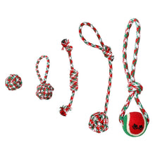 Load image into Gallery viewer, 5-Pieces: Christmas Dog Rope Chew Toys
