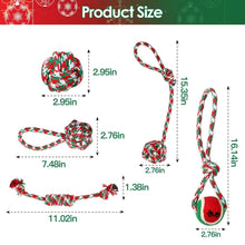 Load image into Gallery viewer, 5-Pieces: Christmas Dog Rope Chew Toys
