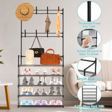 Load image into Gallery viewer, 5-Tier Dustproof Entryway Hall Tree Coat and Shoe Rack

