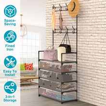 Load image into Gallery viewer, 5-Tier Dustproof Entryway Hall Tree Coat and Shoe Rack
