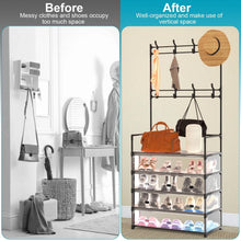 Load image into Gallery viewer, 5-Tier Dustproof Entryway Hall Tree Coat and Shoe Rack
