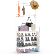 Load image into Gallery viewer, 5-Tier Dustproof Entryway Hall Tree Coat and Shoe Rack
