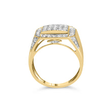 Load image into Gallery viewer, Men's 10K Yellow Gold 2 1/8 Cttw Diamond  Composite Cluster Cocktail Ring Band
