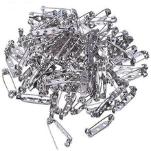 Load image into Gallery viewer, 50 Pcs/Lot 15 20 25 30 35 mm 40mm Brooch Clip Base Pin Safety Pin Brooch Set Blank Base For Jewelry Making Supplies Bar Pins Brooch Pin Backs Safety Clasp Gold and Silver Safety Pins

