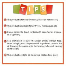 Load image into Gallery viewer, 50-Pieces: Disposable Paper Liners For Air Fryer Suitable For 2 - 8 Quarts
