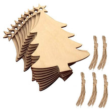 Load image into Gallery viewer, 50-Pieces: Wooden Mini Christmas Tree Small Pendant
