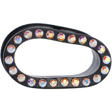 Load image into Gallery viewer, 3/4 Aurora Gem Black Silicone Double Flare Tunnel
