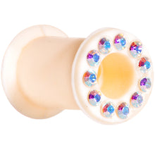 Load image into Gallery viewer, 2G Aurora Gem Flexible Peach Silicone Double Flare Tunnel Plug Set
