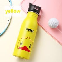 Load image into Gallery viewer, 500ml Cute Baby Water Cup Leak Proof Bottle With Straw Lid Children School Outdoor Drinking Bottle Training Cup Steel Sports Water Bottle Portable Sports Bottle
