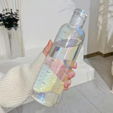 Load image into Gallery viewer, 500ml Glass Water Bottle with Time Marker Transparent Milk Cup Outdoor Sports Portable Leakproof Drink Bottle with Cup Sets Water Bottle Leak-proof Time Scale Print Transparent High  Bottle for Office Water Bottle
