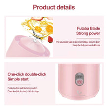Load image into Gallery viewer, 500Ml Portable Blender 6 Blades Usb Rechargeable Fresh Fruit Juice Mixer Electric Shake Cup Cute Blender Smoothie Ice Crush Cup Electric Juicer Machines Stainless Steel Blade for Smoothies Lemon Orange Lime Fruit USB Rechargeable Mixer
