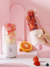 Load image into Gallery viewer, 500Ml Portable Blender 6 Blades Usb Rechargeable Fresh Fruit Juice Mixer Electric Shake Cup Cute Blender Smoothie Ice Crush Cup Electric Juicer Machines Stainless Steel Blade for Smoothies Lemon Orange Lime Fruit USB Rechargeable Mixer
