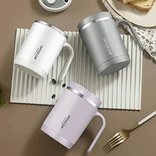 Load image into Gallery viewer, 500ml Water Cup with Cover Sealing Silicone Ring Double-layer Leak-proof Drink Water Handle Stainless Coffee Insulated Cup
