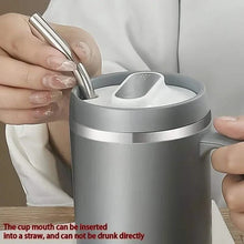 Load image into Gallery viewer, 500ml Water Cup with Cover Sealing Silicone Ring Double-layer Leak-proof Drink Water Handle Stainless Coffee Insulated Cup
