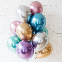 Load image into Gallery viewer, 50/100pcs Metallic Latex 5/10/12 Inch Gold Silver Chrome Birthday Balloons With Accessories For Christmas And Party Decorations Wedding Decorations
