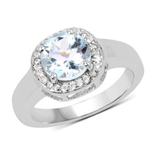 Load image into Gallery viewer, 2.37 Carat Genuine Blue Topaz and White Topaz .925 Sterling Silver Ring
