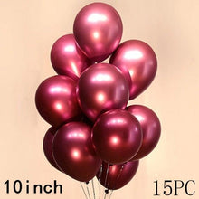 Load image into Gallery viewer, 50/15pcs 10inch Gold Silver Black Metal Latex Confetti Balloons For Wedding Decorations  Birthday Party Decorations Bridal Showers Baby Showers
