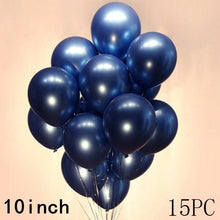 Load image into Gallery viewer, 50/15pcs 10inch Gold Silver Black Metal Latex Confetti Balloons For Wedding Decorations  Birthday Party Decorations Bridal Showers Baby Showers
