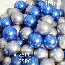 Load image into Gallery viewer, 50/15pcs 10inch Gold Silver Black Metal Latex Confetti Balloons For Wedding Decorations  Birthday Party Decorations Bridal Showers Baby Showers
