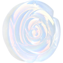 Load image into Gallery viewer, 38mm Opalite Natural Stone Rose Flower Double Flare Saddle Plug

