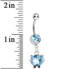Load image into Gallery viewer, Aqua Gem Black Tie Affair Swanky Crystal Cat Head Dangle Belly Ring
