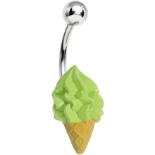 Load image into Gallery viewer, Beat the Heat Soft Serve Pistachio Ice Cream Cone Belly Ring

