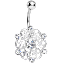 Load image into Gallery viewer, Clear Gem Princess Star Petals Flower Belly Ring
