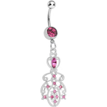 Load image into Gallery viewer, Pink Gem Elegant Equality Dangle Belly Ring
