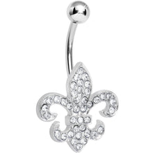 Load image into Gallery viewer, Crystalline Gem Fabulous Fleur de Lis Belly Ring
