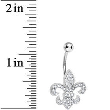 Load image into Gallery viewer, Crystalline Gem Fabulous Fleur de Lis Belly Ring
