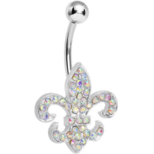 Load image into Gallery viewer, Aurora Gem Fabulous Fleur de Lis Belly Ring
