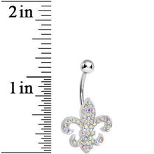 Load image into Gallery viewer, Aurora Gem Fabulous Fleur de Lis Belly Ring
