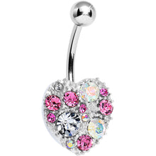 Load image into Gallery viewer, Multi Gem Brilliant Heart Belly Ring

