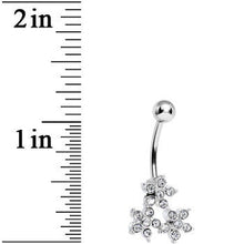 Load image into Gallery viewer, Crystalline Gem Trio of Flowers Belly Ring
