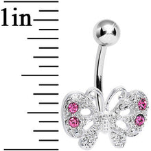 Load image into Gallery viewer, Pink Gem Enchanting Butterfly Belly Ring
