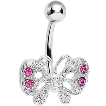 Load image into Gallery viewer, Pink Gem Enchanting Butterfly Belly Ring
