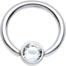 Load image into Gallery viewer, 16G 5/16 Clear Gem Steel BCR Captive Ring 4mm Flat Disc
