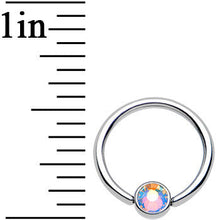 Load image into Gallery viewer, 16G 3/8 Aurora Gem Disc Stainless Steel BCR Captive Ring
