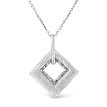Load image into Gallery viewer, .925 Sterling Silver Pave-Set Diamond Accent Kite Shape 18" Pendant Necklace (I-J Color, I1-I2 Clarity)
