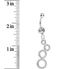 Load image into Gallery viewer, Clear Gem Paved Double Eight Dangle Belly Ring
