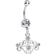 Load image into Gallery viewer, Crystalline Gem Fancy Swirled Cupcake Dangle Belly Ring
