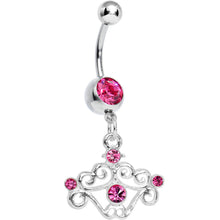 Load image into Gallery viewer, Pink Gem Fancy Swirled Cupcake Dangle Belly Ring
