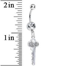 Load image into Gallery viewer, Clear Gem Jazzy Glam Key Dangle Belly Ring
