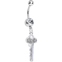 Load image into Gallery viewer, Clear Gem Jazzy Glam Key Dangle Belly Ring
